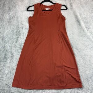 Arcteryx Womens S P Rust Orange Sleeveless V Neck Athletic Dress Zip Pocket